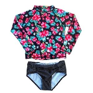 BMG Two Piece Long Sleeve Swimsuit Girls 9/10